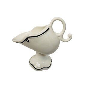 MWW‎  Gravy Boat White Black Trim Microwave Dishwasher
